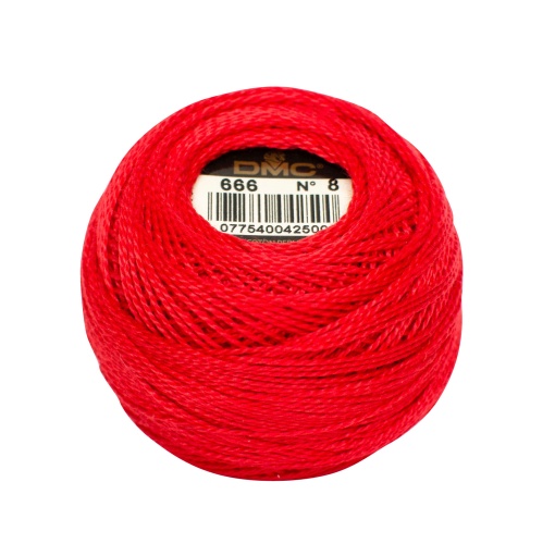 Linha de Bordar DMC Perlé 116A 8mmx80m 10g Vermelho Vivo 666