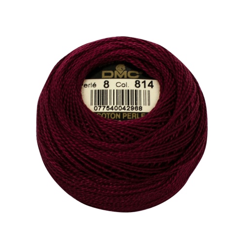 Linha de Bordar DMC Perlé 116A 8mmx80m 10g Bordeaux Escuro 814