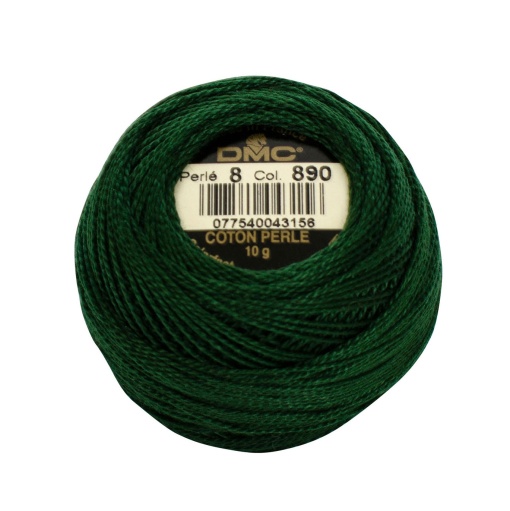 Linha de Bordar DMC Perlé 116A 8mmx80m 10g Verde Escuro 890