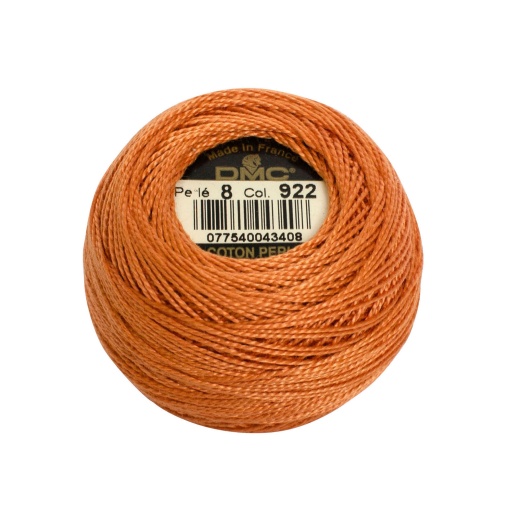 Linha de Bordar DMC Perlé 116A 8mmx80m 10g Tijolo Claro 922