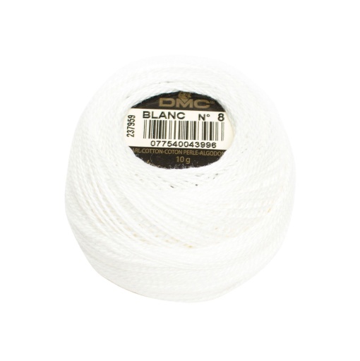 Linha de Bordar DMC Perlé 116A 8mmx80m 10g Branco Linho Blanc