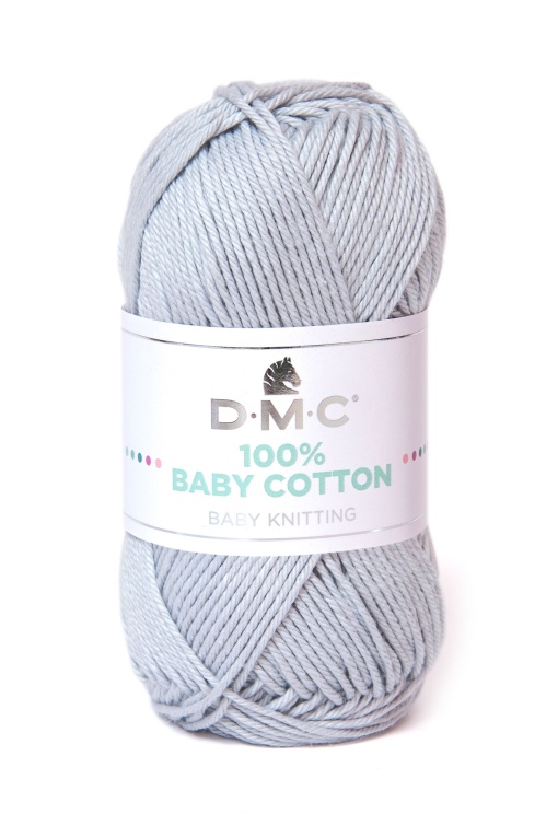 Fio de Tricot DMC 100% Baby Cotton 50g Cinza 757 382