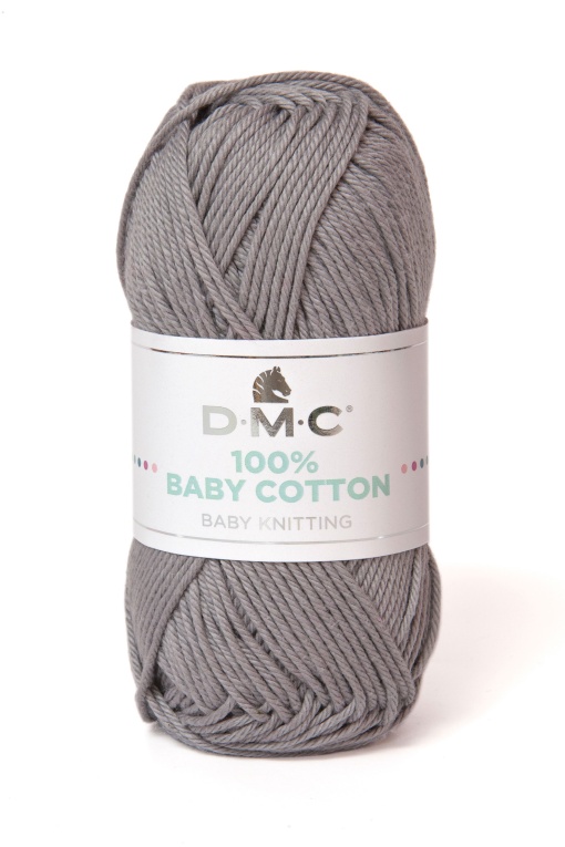 Fio de Tricot DMC 100% Baby Cotton 50g Cinza Escuro 759 382