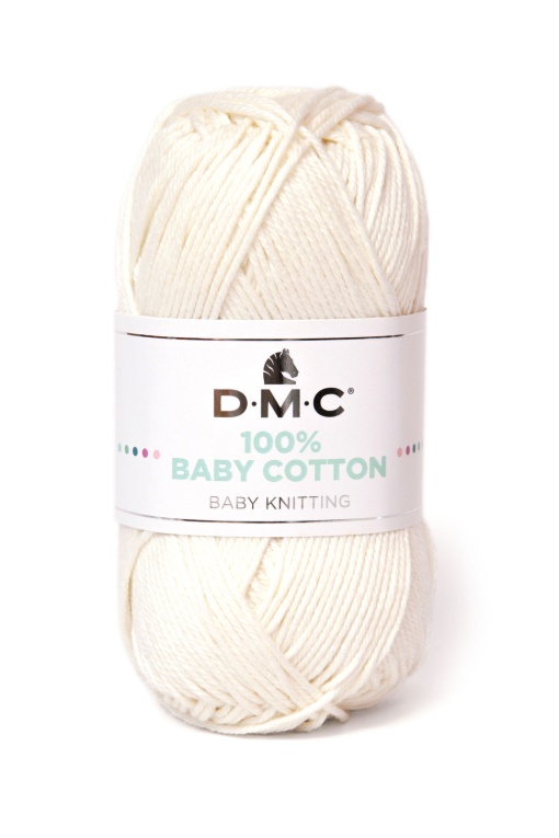 Fio de Tricot DMC 100% Baby Cotton 50g Branco Linho 761 382