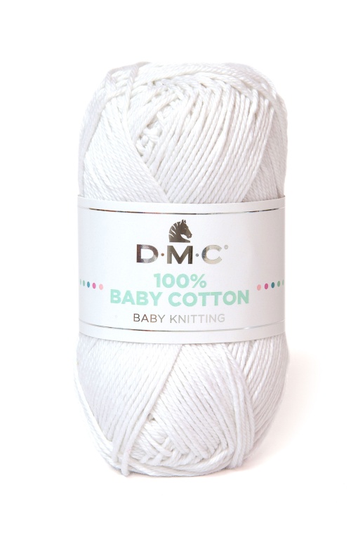Fio de Tricot DMC 100% Baby Cotton 50g Branco 762 382