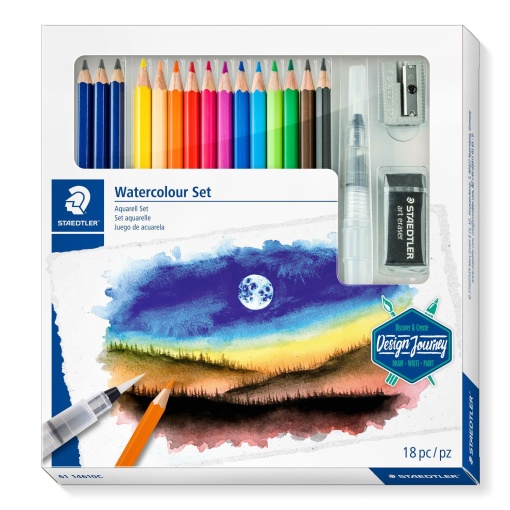Lápis de Cor STAEDTLER Watercolour Set 61 com 18 Peças