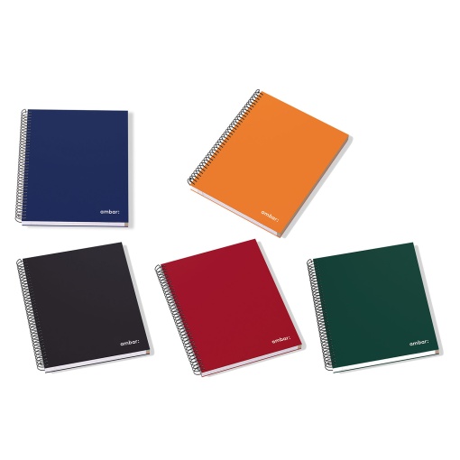 Caderno A4 Capa Dura Espiral AMBAR IDEAS Pautado 150 folhas Sortido