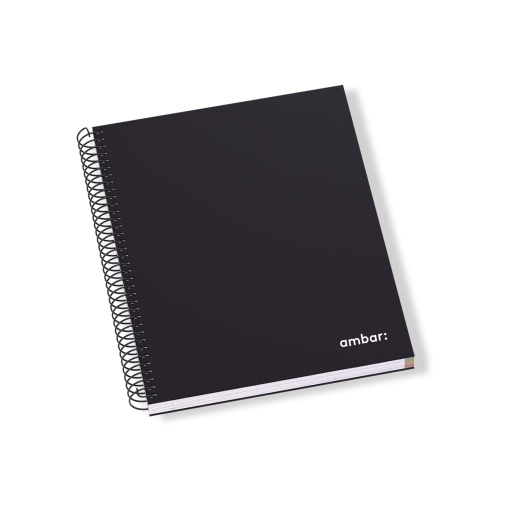 Caderno A4 Capa Dura Espiral AMBAR IDEAS Pautado 150 folhas Sortido