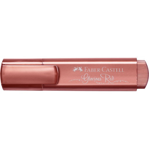 Faber-Castell Textliner 46 Metallic 1-2-5mm Fluorescent Highlighter, Red
