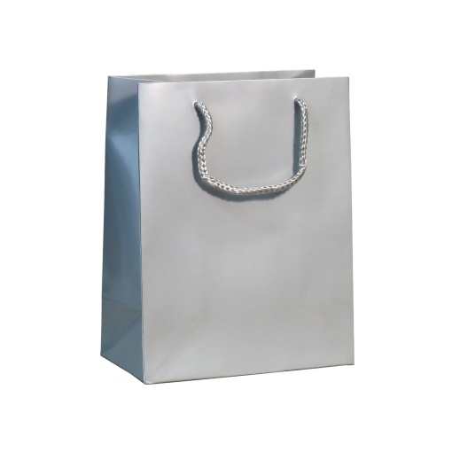 Saco de Papel Asa Cordão LUX 210g Prateado 18x10x23cm
