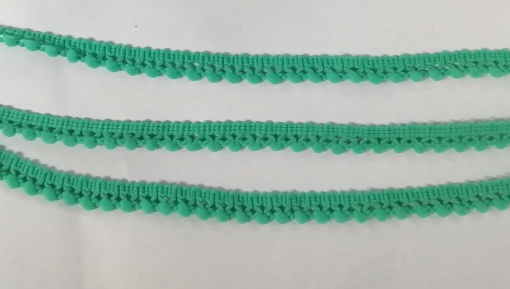 Fita com Pompons 10mm Verde 243 (metro)