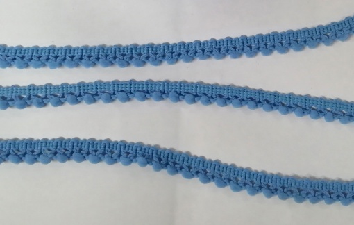 Fita com Pompons 10mm Azul 252 (metro)