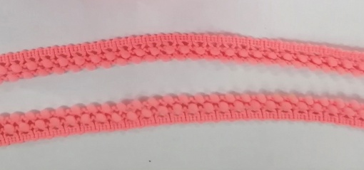 Fita com Pompons Duplo 15mm Salmão 263-c (metro)