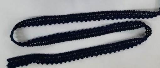 Fita com Pompons Duplo 15mm Azul Escuro 250 (metro)