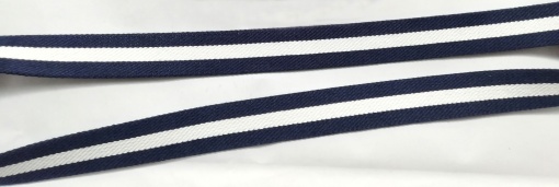 Correia 30mm Azul Escuro/Branco (metro)