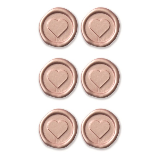 Lacre Adesivo de Cera ARTOZ Coração Rosa com 6