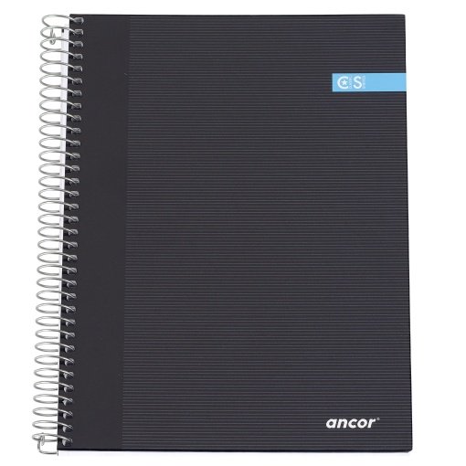 Caderno A4 Capa Dura Espiral ANCOR Classic Stripes Quadriculado 120 folhas 70g Azul