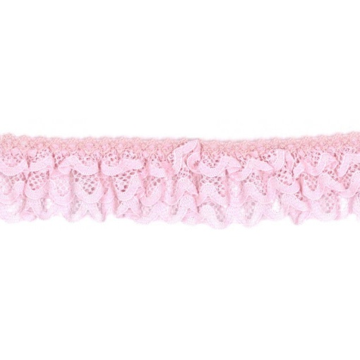 Fita de renda com folho triplo HILOGAR Isacco 35mm rosa 36 (metro)