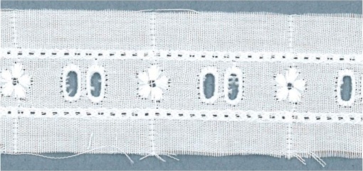 Fita de Tecido Bordado com Passe-fita HILOGAR Anarossa 13mm Branco 1 (metro)