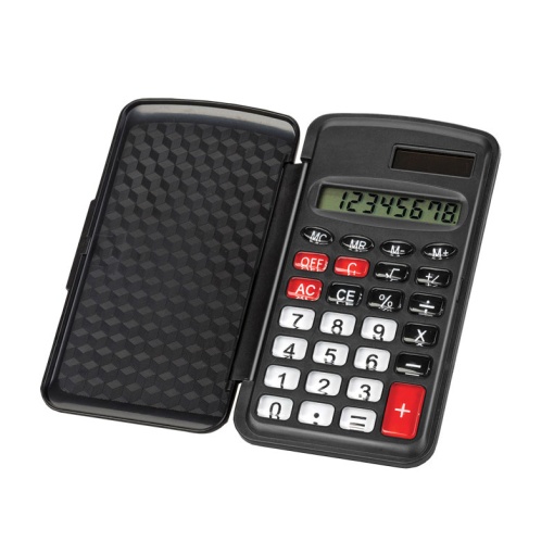 Calculadora de Bolso FOROFIS com Tampa Preto 8 Dígitos