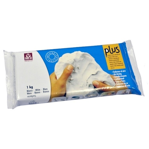 Argila natural secagem ao ar branca 1kg SIO-2 PLUS