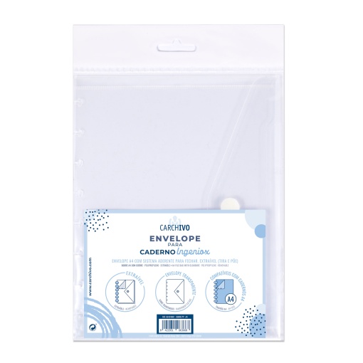 Envelope A4 para Caderno INGENIOX Transparente com Velcro