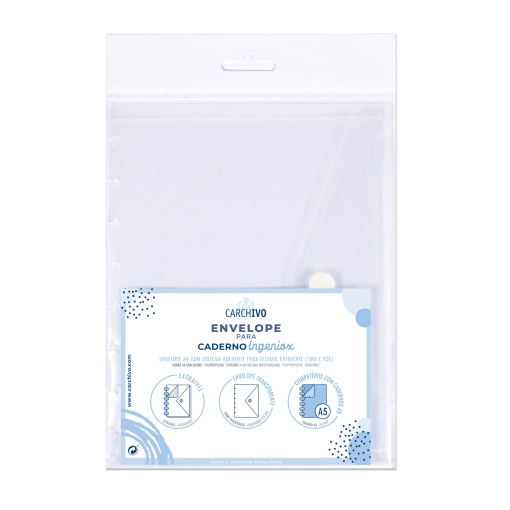 Envelope A5 para Caderno INGENIOX Transparente com Velcro