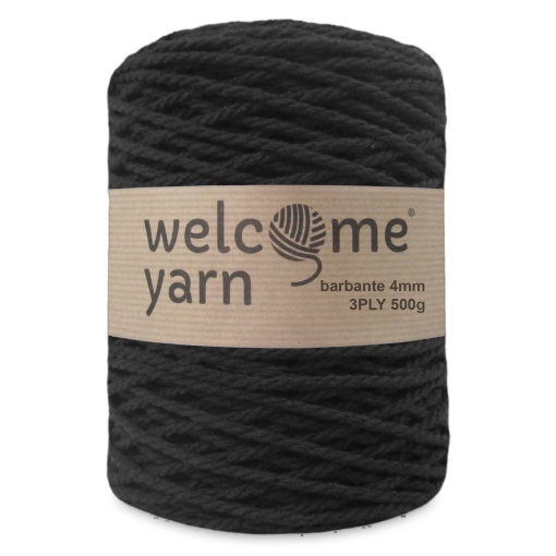 Fio Macramé Welcome Yarn Barbante 3PLY 3,5mmx100m 500g (aprox.) Preto 01