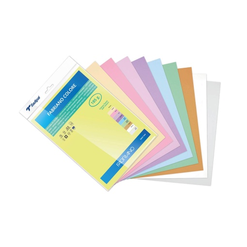 Cartolina FABRIANO A3 185g Cores Pastel com 10