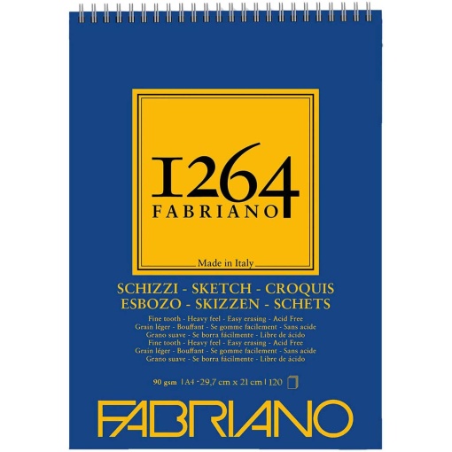 Bloco de Desenho Espiral FABRIANO 1264 Croquis A4 90g 120 folhas