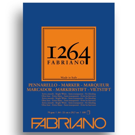 Bloco de Desenho FABRIANO 1264 Marker A4 100 folhas 70g Semi Transparente