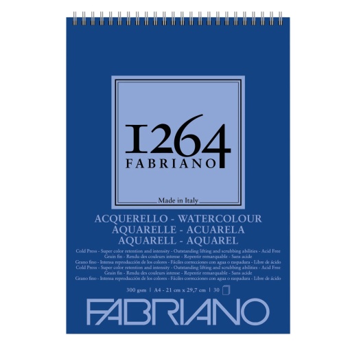 Bloco Aguarela Espiral FABRIANO 1264 A4 300g 30 folhas