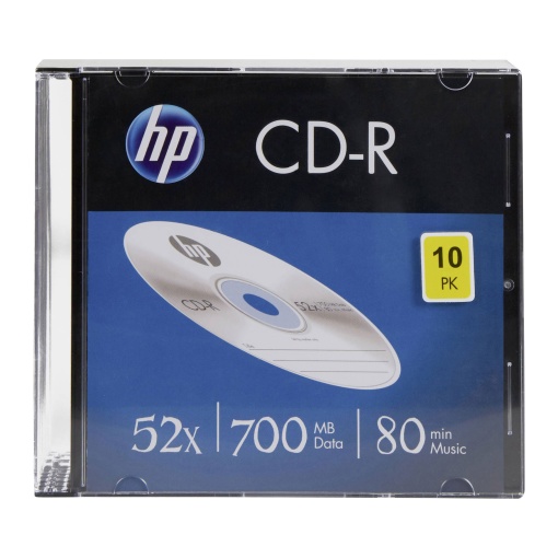 CD-R 700MB HP 52X 80min Slim com 10