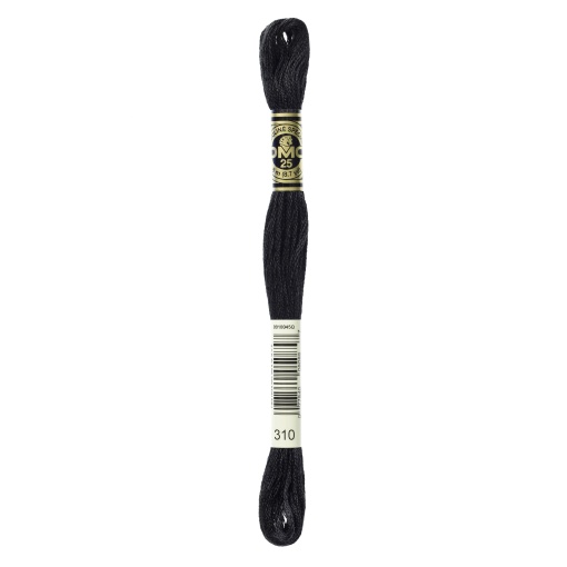 Linha de Bordar DMC Mouliné 117MC Preto 310