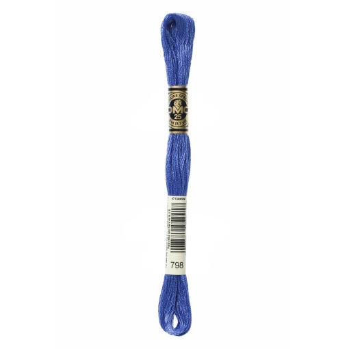 Linha de bordar DMC Mouliné 117MC azul 798