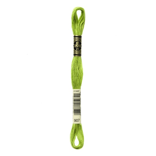 Linha de bordar DMC Mouliné 117MC verde alface 907