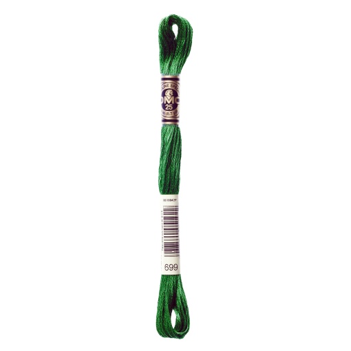 Linha de bordar DMC Mouliné 117MC verde bandeira 699