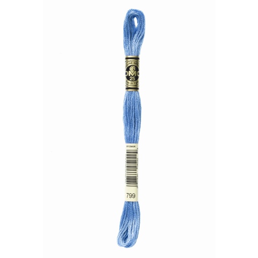 Linha de bordar DMC Mouliné 117MC azul forte 799
