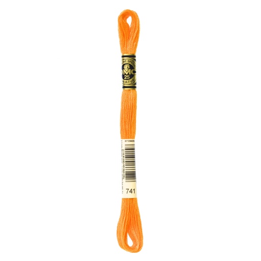 Linha de Bordar DMC Mouliné 117MC Laranja 741