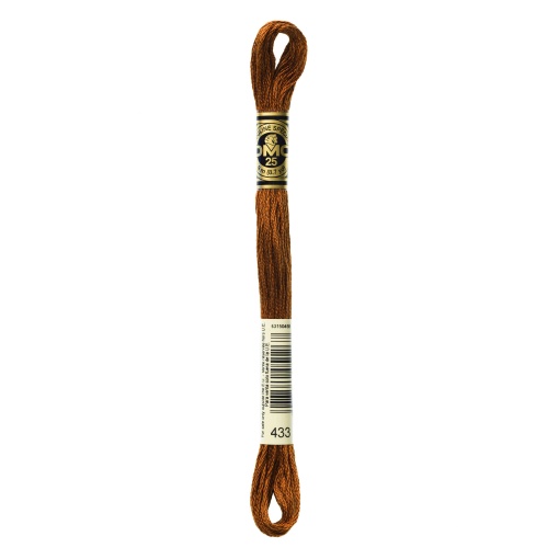 Linha de Bordar DMC Mouliné 117MC Castanho Escuro 433