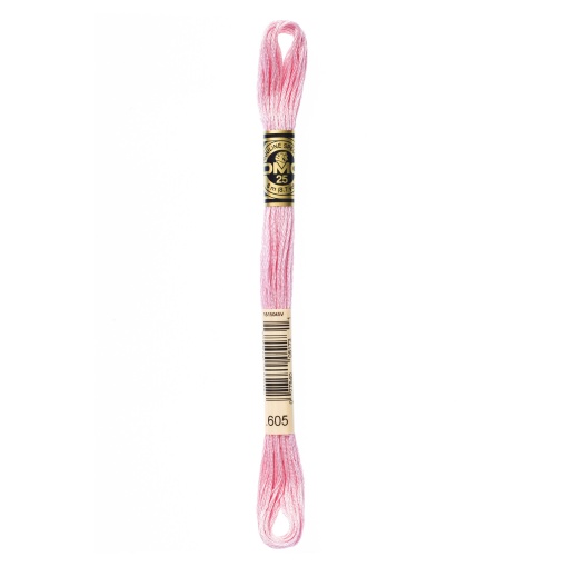 Linha de bordar DMC Mouliné 117MC rosa claro 605