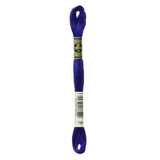 Linha de bordar DMC Mouliné 117MC azul forte 796