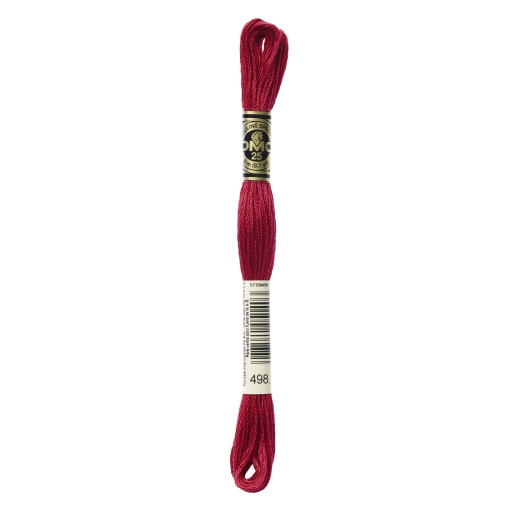 Linha de bordar DMC Mouliné 117MC vermelho escuro 498