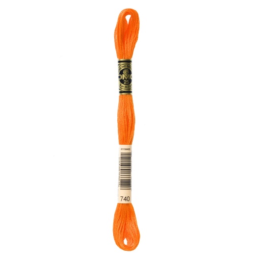 Linha de Bordar DMC Mouliné 117MC Laranja 740