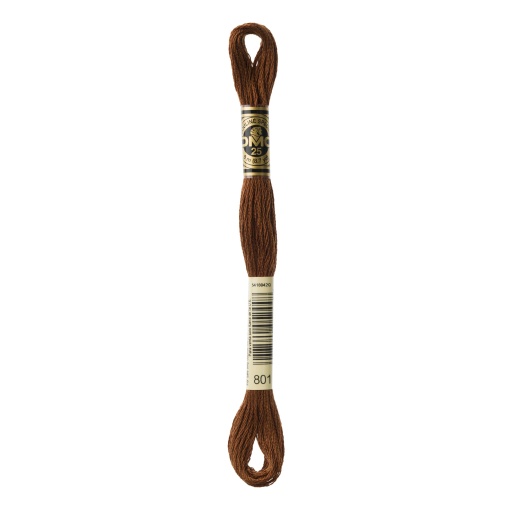 Linha de Bordar DMC Mouliné 117MC Castanho Escuro 801