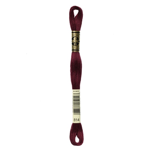 Linha de bordar DMC Mouliné 117MC bordeaux escuro 814