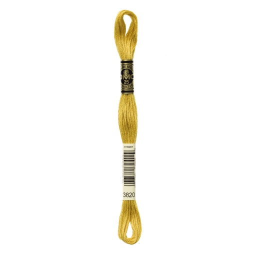 Linha de bordar DMC Mouliné 117MC amarelo dourado 3820