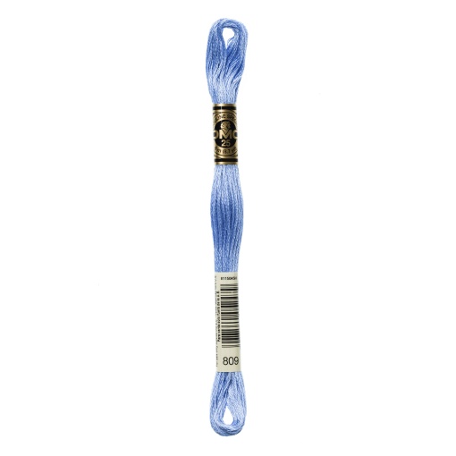 Linha de bordar DMC Mouliné 117MC azul 809