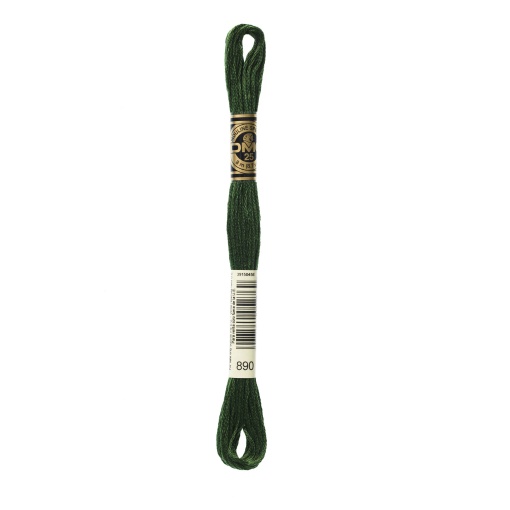 Linha de bordar DMC Mouliné 117MC verde escuro 890