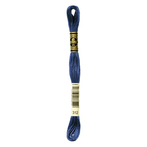 Linha de bordar DMC Mouliné 117MC azul 312